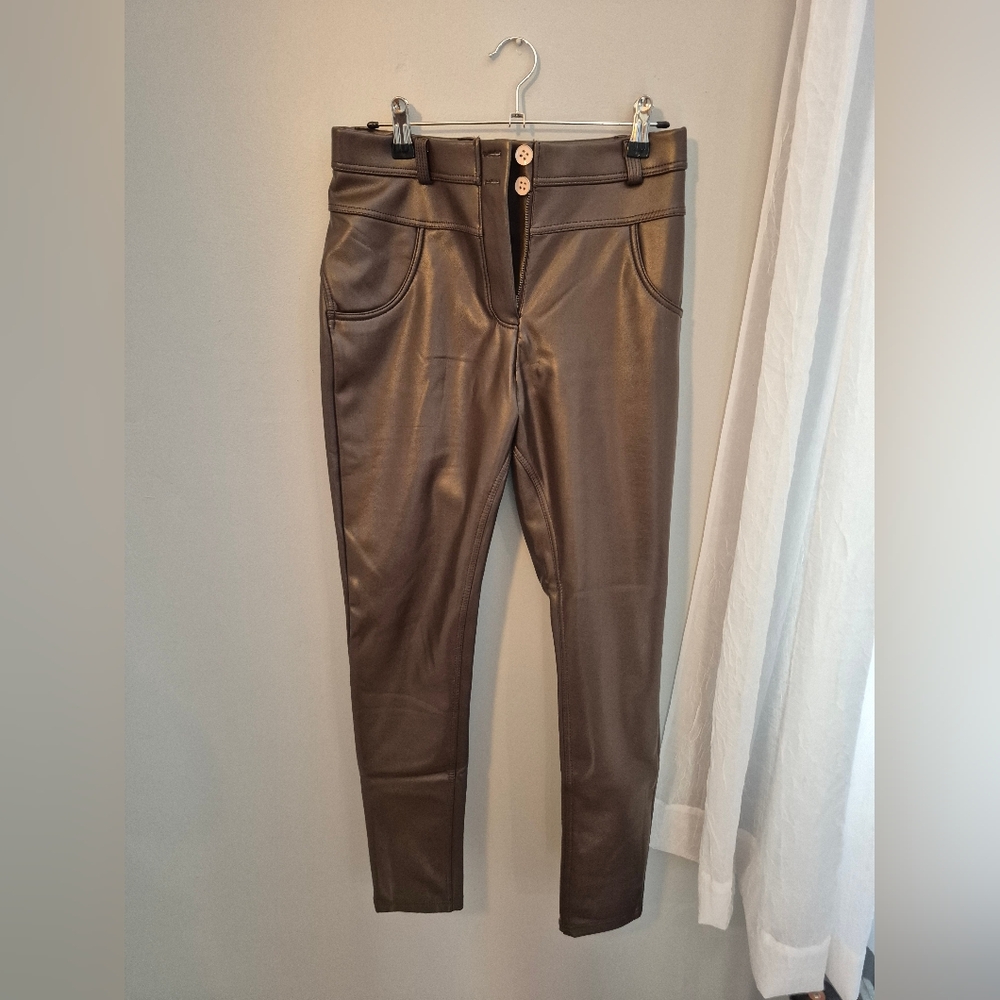 Brown Faux Leather Pants